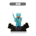 8pcs/set Minecraft Figures Building Steve Alex Wither skeleton Zombie Blocks Bricks For Children Gift Toys X0127.