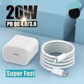For iPhone 12 Pro Max 20W US Plug PD Charger Fast Charging Adapter with Type-C To Lightning Data & Charging Cable For iPhone 12 Mini / iPhone 12 Pro Max. 