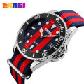 SKMEI Lovers Watches Men And Women Fashion Casual Watch Nylon Strap 30M Waterproof Multiple Quartz Wristwatches.