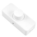 Inline LED Dimmer Switch, Built-in Rotary ON/OFF and Knob Control Dimmer for Dimmable 3-100W LED/Incandescent White. 