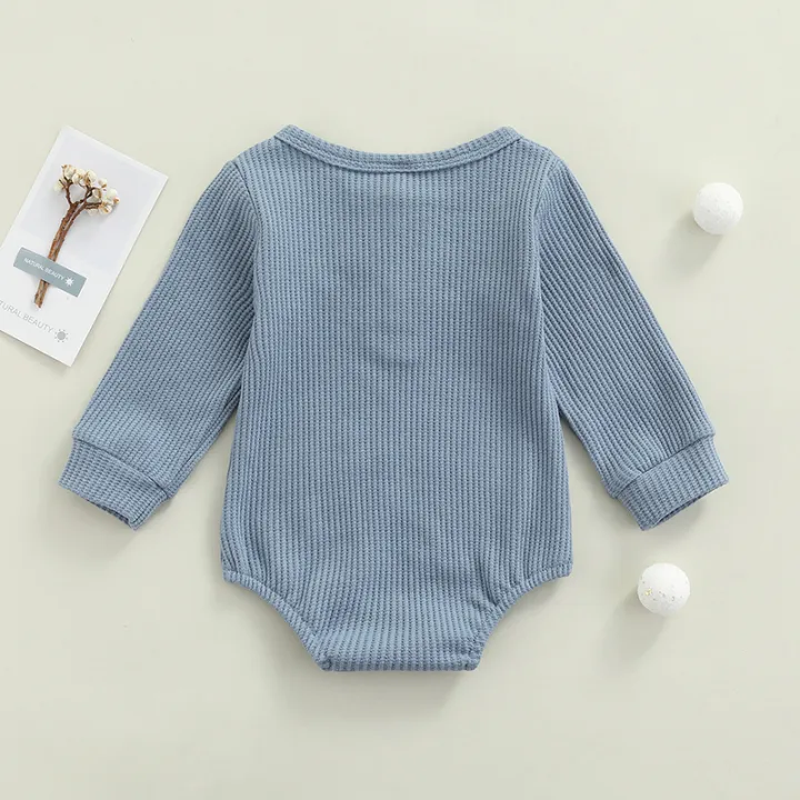 Baby%E2%80%99s%20Casual%20Long%20Sleeve%20Romper%20Fashion%20Solid%20Color%20Button%20Round%20Neck%20Triangle%20Jumpsuits%20-%20Image%204