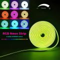 10M/32FT RGB Neon Led strip Lights, 12V 108LEDS/M IP68 Silicoen Neon Rope Light with music SYNC ,16millon Color For ROOM party.