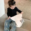 2024 New Girls Fashionable Tie-Dye Jeans Korean Version Baby Spring Pants Kids Casual Straight Pants. 