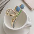 2023 New Two Flower Tulip Bouquet Hairclips Hairpin Hair Clips Accessories Girl Korean Female.