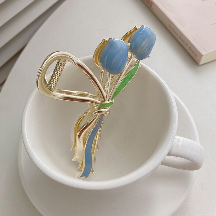 2023%20New%20Two%20Flower%20Tulip%20Bouquet%20Hairclips%20Hairpin%20Hair%20Clips%20Accessories%20Girl%20Korean%20Female%20-%20Image%204