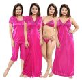 Fashionable 6 Part Nighty Dress For Ladies premium satin silk nighty night wear for women my shopee - Night Dress. 
