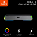 Soundbar With RGB Lighting KISONLI LED913 Gaming Design Bluetooth Sound Bar Speaker With AUX USB Speaker For PC Laptop Computer Gaming PC Sound Box. 