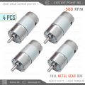 4PCS 37GB 500RPM 12V DC GEAR MOTOR 37GB555 ORIGINAL METAL GEAR BOX. HI-TORQUE 500 RPM SPEED FOR ROBOTICS, AUTOMATION, ROBOT CAR AND DIY ELECTRONIC PROJECT.. 