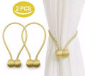 2 PCS Magnetic Curtain Buckle Magnetic Curtain Tiebacks Convenient Drape Tie European Style Decorative Weave Rope Curtain Rings & Buckles Holder for Window Sheer Blackout Draperies.