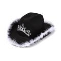 Western Cowboy Caps Pink Cowgirl Hat for Women Girl Tiara Cowgirl Hat Holiday Costume Party Hat Feather Edge Fedora Cap.