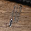 Men's Bar Necklace Black Pendant with Stainless Steel Box Chain Elegant Simple Chain for Men.