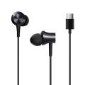 Type-C Earphone In-ear Stereo Aluminum alloy Earbuds Headphone with Mic - Black For Xiaomi, Huawei, Vivo, Oppo etc.
