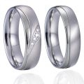 Top Quality Marriage Alliances White Gold Color couple Wedding Rings set for men and women stainless steel jewelry never fade. 