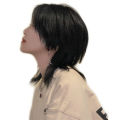 [ New ] Wolf Tail Wig Men's Short Hair Korean Style Handsome Sweet Cool Anchovy Short Straight Hair Men and Women Can Wear Headgear. 
