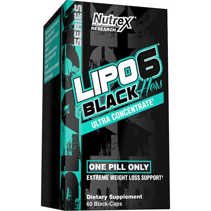 Nutrex Research Lipo-6 Black Hers U C | Weight Loss for Women | Fat Burner, Appetite Suppressant, Metabolism Booster for Weight Loss + Hair, Skin, & Nails Support