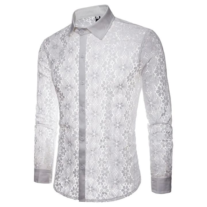 Mens%20Flower%20Patchwork%20Embroidery%20Lace%20Shirt%202019%20Fashion%20Transparent%20Dress%20Shirts%20Mens%20See%20Trough%20Club%20Party%20Event%20Chemise%20-%20Image%207