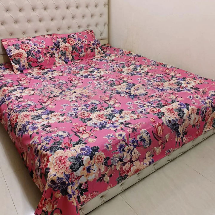 AC HOME TEX King Size7/8 feet Bed Sheet With Two Pillow Covers,বিছানার চাদর bed sheet,bed sheets,bichanar chador,bedding sets,chador,বিচানার চাদর,bedding sets by Ambiya Store