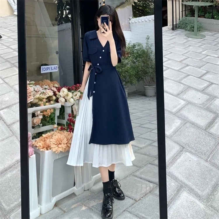 V-Neck Long Dress Korean Fashion Robe Playa Summer Dresses Women 2024  Casual Urban Trendyol Female Clothing Elegant Gowns Basic | Daraz.com.bd