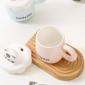 Creative cartoon cute cat ceramic mug student mug milk mug office drinking mug couple mug gift.