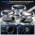 WSKEN Metal Anti Scratch Camera Lens Protector for Apple iPhone 16 Pro Max/16 Pro, Full Cover Tempered Glass with Metal Ring, 360 Degree Protection (1 Set). 