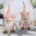 Gnomes Plush Dolls, Plush Pig Doll, Handmade Decoration Faceless Doll Pink Dwarf Figurine, Home Desktop Decoration Easy to Use. 