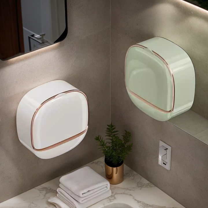 Organizer%20Case%20With%20Lid%20Drain%20Soap%20Box%20Wall%20Mounted%20Punch-Free%20Soap%20Dish%20Flip-Top%20Creative%20Storage%20Rack%20Travel%20Storage%20-%20Image%204
