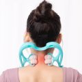 Neck Massager Therapy Neck and Shoulder Dual Trigger Point Roller Self-Massage Tool Relieve Hand Pressure Deep Massage.