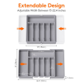 Cutlery Drawer Organiser Expandable Utensil Tray for Kitchen, Adjustable Silverware and Flatware Holder Durable. 