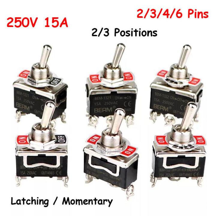 Motor Reverse Polarity control toggle Switch ON-OFF (2 Pin, 4 Pin ), ON-OFF-ON (3Pin, 6Pin) Switch DPDT DC Moto Reverse Switch