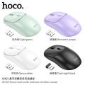 HOCO GM25 Dual-Mode Wireless Bluetooth 2.4G Silent Mouse Black White Light Green Purple Color.