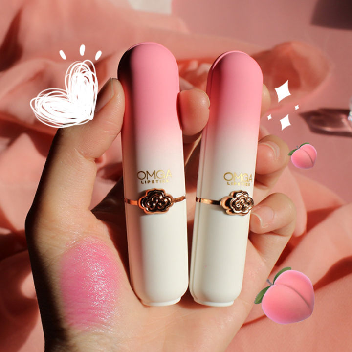 OMGA color changing lip balm jelly lipstick moisturizing waterproof moisturizing cosmetics warm change peach lipstick makeup wholesale