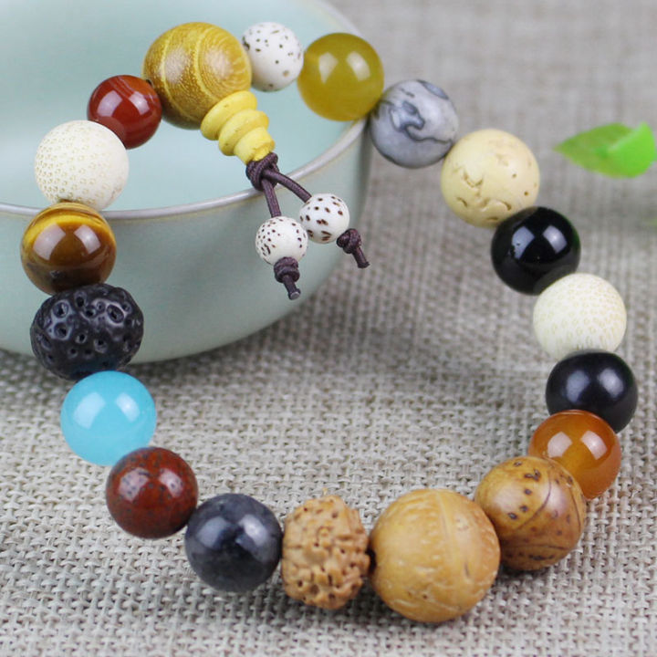 18-Seed Bracelet Hangzhou Lingyin Fourth Generation Duobao Bodhi Rosary Beads Bracelets for Men and Women/Couple Ornament Eighteen Prayer Beads
