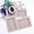 Hollow Love Wooden Family Photo Picture Frame White Base Art DIY Home Decor New. 