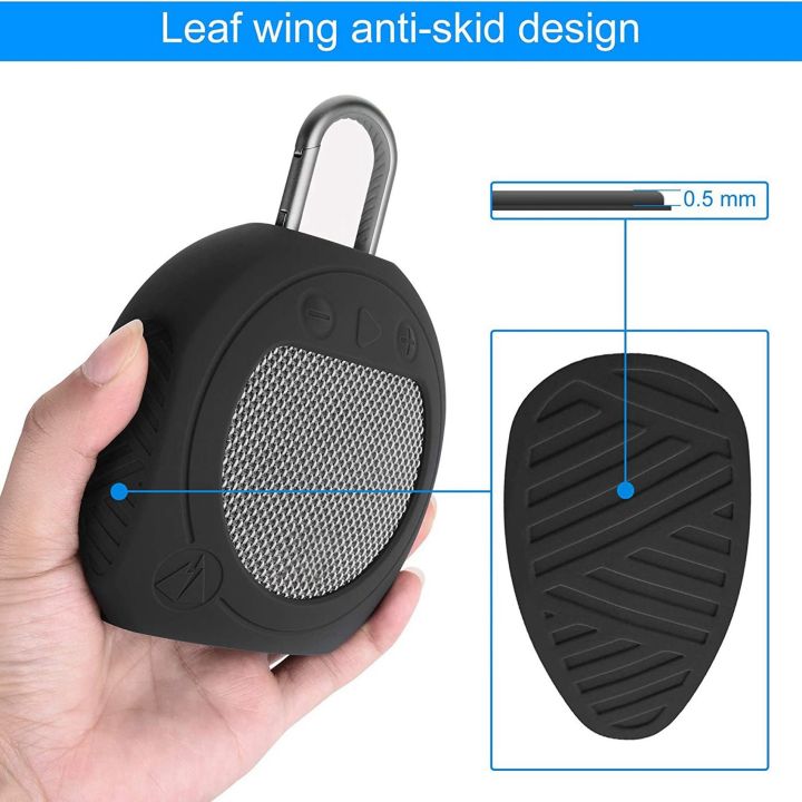 Protective%20Silicone%20Stand%20Up%20Carrying%20Case%20for%20Clip%203%20Waterproof%20Portable%20Bluetooth%20Speaker%20Black%20-%20Image%203