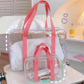 【HOT】PVC Transparent Tote Bag Student Sweet Ins Style Shopping Bag Large Capacity Jelly Ladies Handbag Casual Bag. 