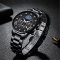 GENEVA Brand Men Watches Luxury Gold Casual Stainless Steel Watches Men's Calendar Fashion Quartz Clock Relo Waterproof. 