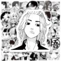 25Pcs/Set Mix Anime Black & White Randomly Graffiti PVC Waterproof Stickers For Luggage Skateboard Laptop - sticker. 