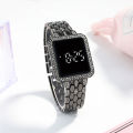 Black - Women's Elegant Digital Rectangular Watch.