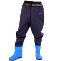 Thickened Half-Body Wader Waterproof Clothes Children's Whole Body Fishing Rain Pants Rain Boots Waist Insulation Wear-Resistant Water Harpoon Trousers. 
