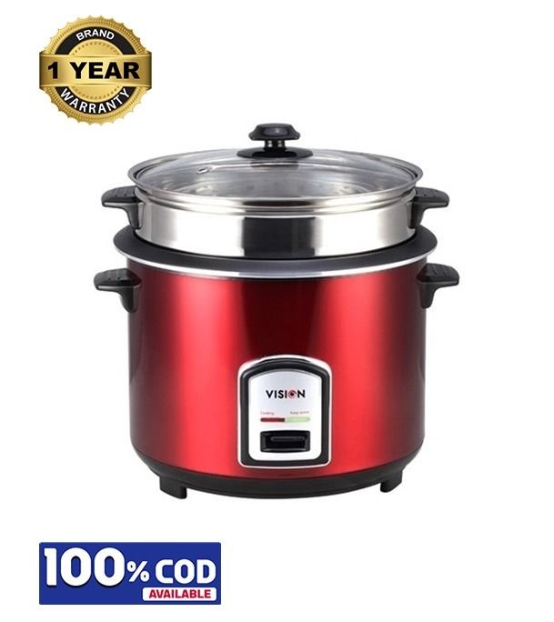 Vision 3.0 Liter Rice Cooker REL-50-05 SS Red (Double Pot) - 873112
