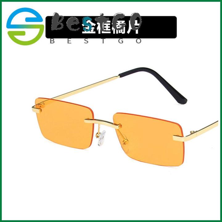 Square small frame ocean lens sunglasses metal rimless trendy sunglasses glasses