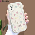 Jizetin for Xiaomi Poco M3 Back Cover Colorful Bowknot Cream Wavy Edge Soft Silicone Phone Case.
