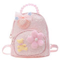 Kindergarten kids backpack cute baby PU sequin backpack for going out to play little princess snack bag small school bag. 