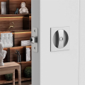 Bed/Bath Pocket Door Lock Silver Door Lock Metal Door Lock Satin Nickel Contemporary Privacy Square Pocket Door Hardware, Sliding Pocket Door Latch.