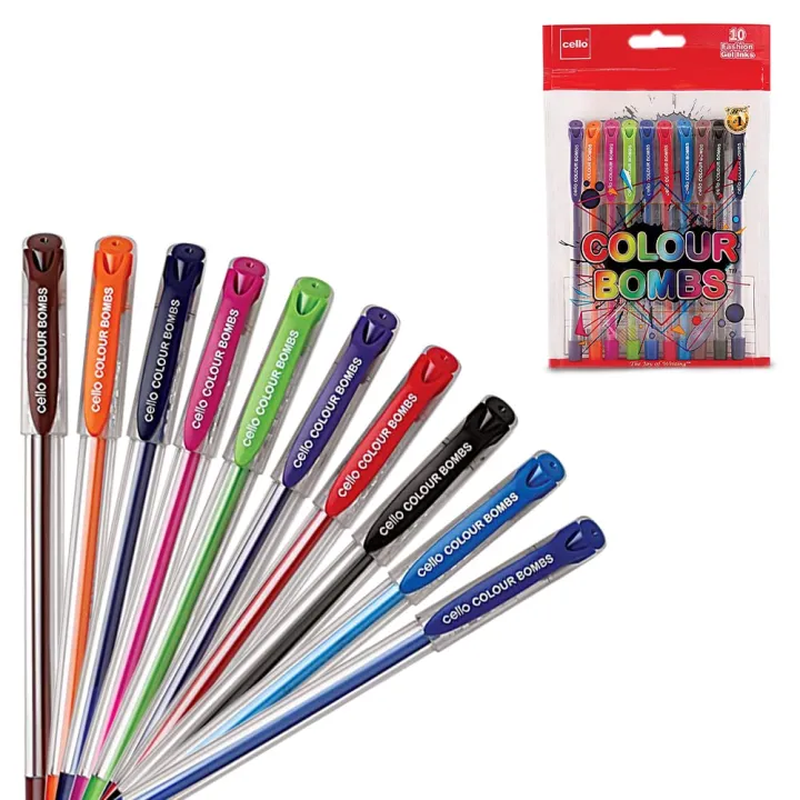 Cello%20Colour%20Bombs%20Coloured%20Ink%20Gel%20Pens%20%7C%20Pack%20of%2010%20%7C%2010%20Vivid%20Ink%20Colours%20%7C%20Coloured%20Gel%20Pens%20%7C%20Gel%20Pen%20for%20Students%7C%20Ideal%20for%20Art,%20Project%20work,%20Journal%20Work,%20Presentations%20-%20Image%204