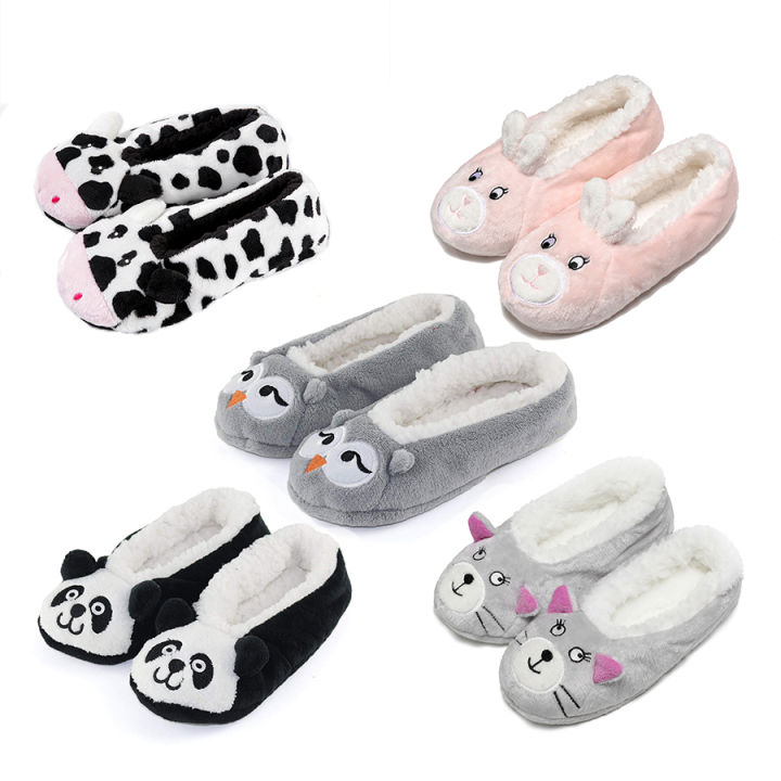 Women's Winter House Slippers Shoes Indoor Floor Non-slip Flat Shoes Warm Soft Animals Cartoon Home and Comfort Woman Slipper
