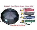 BMW Motorsport Auto Open Three Folding UV Block Layer Windproof Dual Sunny and Rainy Umbrella..