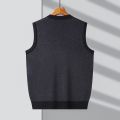 Autumn and Winter Men's New Vest Thickened Vertical Stripes Jacquard Cardigan Vest Casual Simple Men's Knitted Vest. 