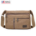 Men's Canvas Shoulder Bag Korean Style Large-Capacity Crossbody Bag Outdoor Leisure Travel Backpack Washable Backpack.