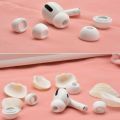 (New) 6PCs white silicone eartips cover-replacement ear tips buds-for Apple AirPod pro wireless Bluetooth headphones cover L M s.